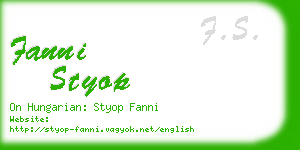 fanni styop business card